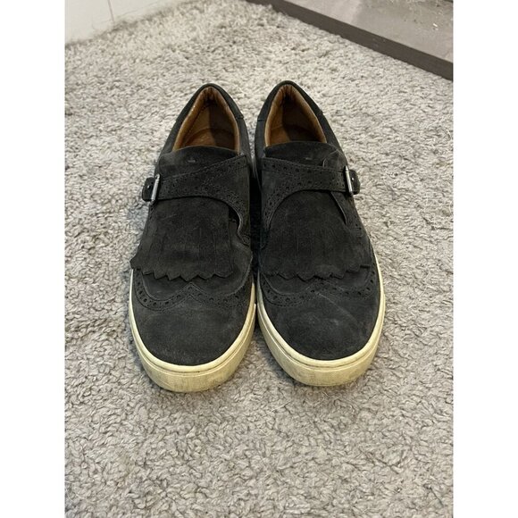 Frye Size 7M Gemma Grey Kiltie Buckle Suede Loafer Shoe - Picture 3 of 13